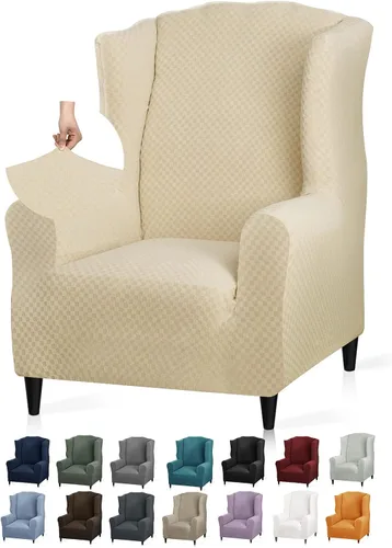 Vista 32 de YEMYHOM Funda elástica para silla con respaldo de 1 pieza con diseño jacquard más reciente, funda para silla con respaldo antideslizante, protector