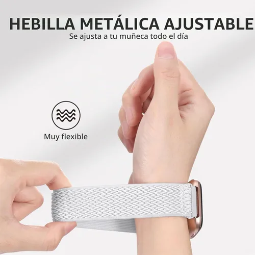 Vista 3 de DaQin Correa elástica deportiva de nailon compatible con Fitbit Versa 2 correas de reloj para mujeres y hombres, paquete de 5 correas elásticas