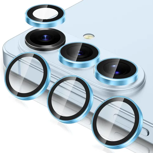 Vista 51 de Casetego Protector de lente de cámara para Galaxy Z Fold 8, [Diseño de purpurina mejorado], [Fuerte adherencia], lente de vidrio templado 9H negro