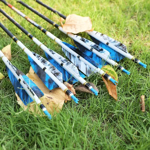 Vista 4 de AMEYXGS Paletas de flecha natural de 4 pulgadas con plumas de pavo con flechas de 4.2 in, veletas para flechas de bricolaje, accesorios de 50