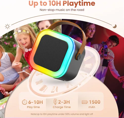 Vista 6 de Mini máquina de karaoke para niños y adultos, 2026, los mejores regalos de cumpleaños para niñas y niños de 3, 4, 5, 6, 7, 8 años, juguetes