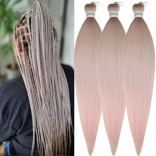 Vista 113 de Cabello trenzado para niños preestirado de 16 pulgadas, color negro para niños, trenzas sin nudos
