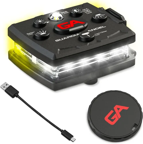 Vista 15 de Guardian Angel, Micro Series - Luces de seguridad, (Frente completamente blanco y parte trasera roja) Linterna LED recargable, magnética