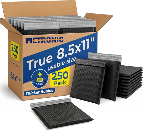 Vista 13 de METRONIC Sobres acolchados de burbujas de 8.5 x 12 pulgadas, color negro
