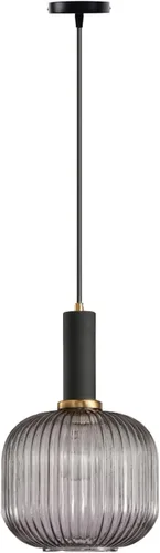 Vista 13 de Lámpara colgante negra y pantalla de luz a rayas de vidrio, iluminación colgante moderna para isla de cocina, casa de campo, luces colgantes