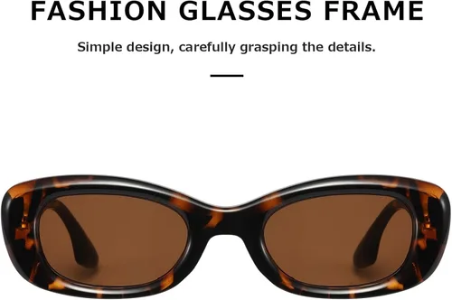 Vista 2 de TIANYESY Gafas de sol redondas estrechas retro de los años 90 para mujer marco ovalado de moda TY3298