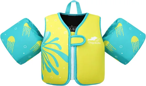 Vista 22 de Gogokids Chaleco de natación para bebé, flotadores para niños de 33-66 libras, chaqueta de natación para niños con alas de agua para niños de 2 3 4