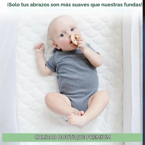 Vista 6 de Joey + Joan Funda impermeable para colchón de moisés compatible con moisés para bebé ANGELBLISS – Paquete de 2 protectores de colchón acolchados