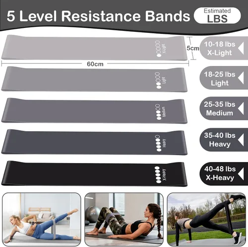 Vista 5 de Hoedia Kit de Pilates de 17 Piezas para Mujeres, Equipo de Pilates Anillo y Pelota Set con Bandas de Resistencia, Correa de Yoga, Deslizadores