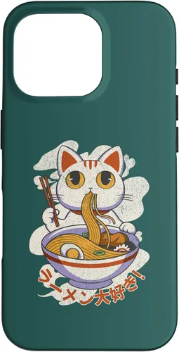 Vista 19 de Funda linda para iPhone 11 Chinese Lucky Cat Eating Ramen noodle lover anime Japón