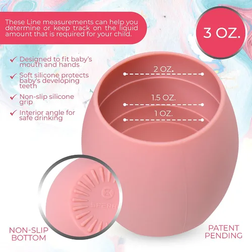 Vista 2 de Taza de silicona para bebé, taza de entrenamiento para niños pequeños, taza abierta para el destete LED del bebé, paquete de 2 tazas para bebés que