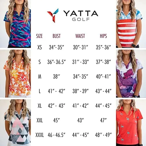 Vista 2 de YATTA Golf Polo de golf prémium para mujer, secado rápido, resistente a las arrugas y absorbe la humedad, trajes de golf para mujer