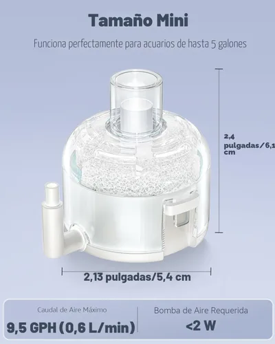 Vista 3 de Pawfly - Mini filtro de esponja para acuario, filtro interno de tanque de peces pequeño con espuma y filtro de esponja biológica sumergible