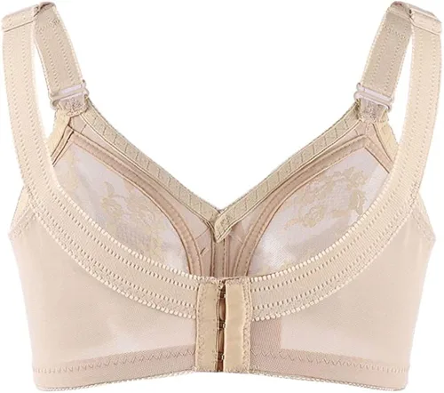 Vista 5 de TELIMUSSTO Sujetador de encaje floral para mujer, talla grande, sujeción firme, sin alambre, sin relleno, cobertura completa, minimizador