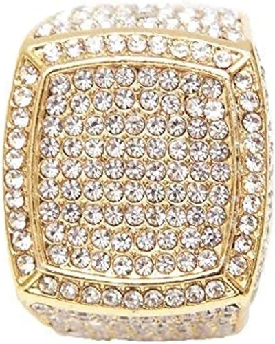 Vista 6 de Charles Raymond BIG Bling Bling Hip Hop Iced Out - Anillo de lujo de gran tamaño para hombre - 444, Piedras de metalcirconita cúbica Diamantes