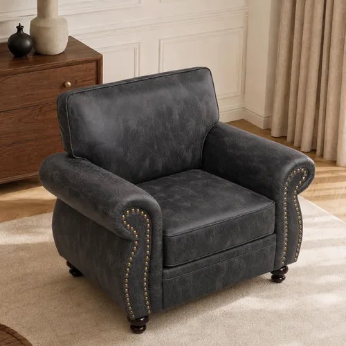 Vista 31 de Couchus Silla decorativa Mid-Century de 42 pulgadas de ancho, sofá