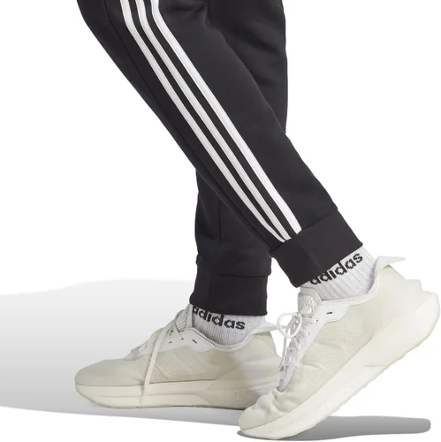 Vista 3 de adidas Pantalones Essentials de forro polar con 3 rayas para hombre, Negro