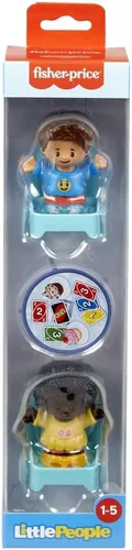 Vista 7 de F-Price Fisher-Price - Juego de figuras de juego de cartas Little People, HHR45 ~ Incluye 2 figuras de gente pequeña, 2 sillas y una mesa