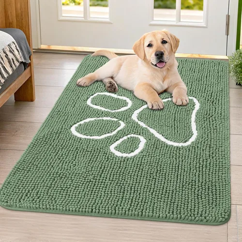 Vista 72 de Smiry Tapete para puerta de perro para patas fangosas, absorbente y Gris y negro