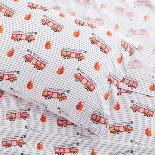Vista 4 de Colección de sábanas para niños 1500 Supreme - Divertido, colorido y cómodo juego de sábanas para niños y niñas, sábanas para camas Twin XL, camión