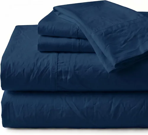 Vista 24 de Perú Pima – Juego de sábana de cama de 285 hilos – 100 % algodón peruano Pima – De percal Pizarra