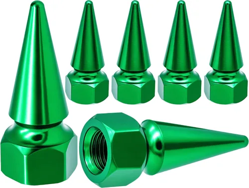 Vista 23 de 4 piezas de tapas de válvula de rueda con forma de punta, tapa de aire de aluminio para automóviles, cubiertas universales de válvula de rueda a