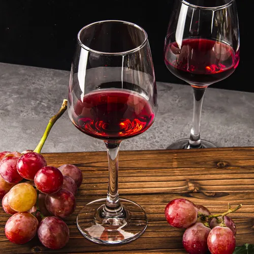 Vista 5 de Juego de 6 copas de vino transparentes de 12 onzas con tallo, aptas para lavavajillas Cristalería blanca roja clara para el uso diario del hogar