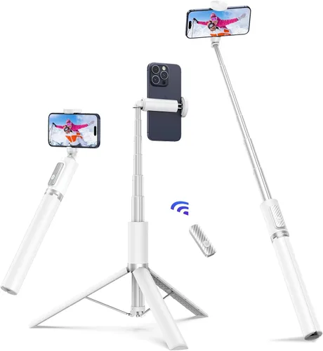 Vista 9 de ATUMTEK Trípode selfie stick de 62 pulgadas, trípode extensible de aluminio con control remoto Bluetooth recargable, compatible con teléfonos