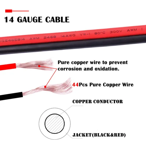 Vista 2 de iGreely Cable de extensión SAE – Arnés de cable de desconexión rápida SAE de 14 AWG para panel solar, batería, motocicleta, automóviles, tractor, 3
