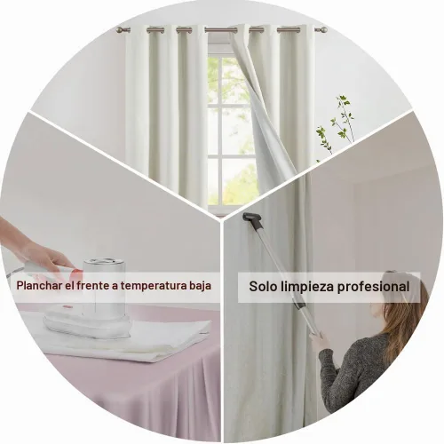 Vista 5 de jinchan Cortinas 100% opacas para dormitorio, sala de estar, cortinas opacas de lino de 63 pulgadas de largo, cortinas de oscurecimiento