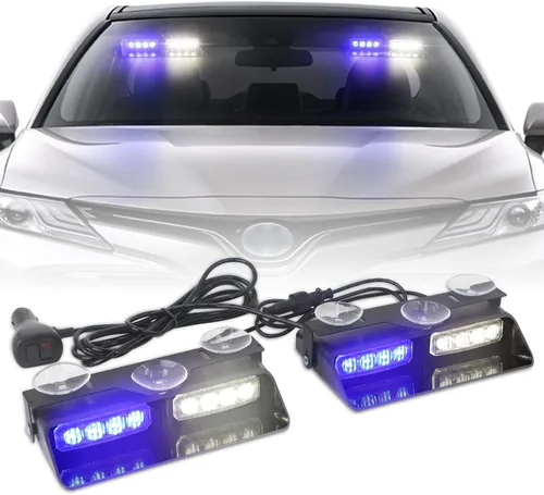 Vista 20 de XRIDONSEN Luces estroboscópicas de emergencia 2 en 1 para tablero e interior de parabrisas, luces parpadeantes de seguridad y advertencia color Ámbar