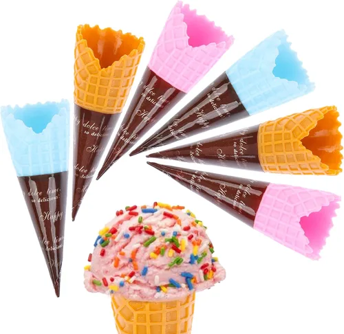 Vista 4 de 30 piezas de mini cono de helado artificial realista, adorable cono de helado de simulación, juego de comida, casa de muñecas, suministros