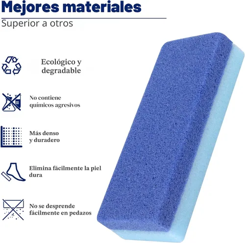 Vista 3 de Paquete de 6 piedras de pumita para pies EWAGOA para remover callos, herramientas de pedicura EWAGOA para pies, exfoliador y limpiador de pies
