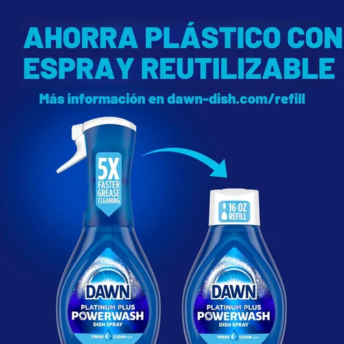 Vista 7 de Dawn Platinum Powerwash - Spray para platos, jabón para platos, aroma fresco, 16 onzas líquidas