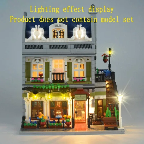 Vista 3 de GEAMENT Kit de luz LED para restaurante parisino Creator Expert - Compatible con el modelo de ladrillos de construcción Lego 10243