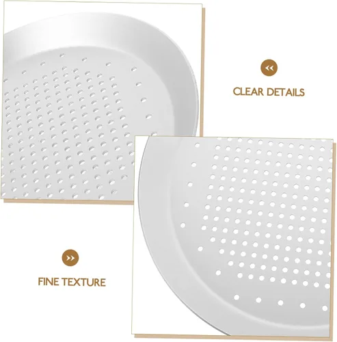 Vista 4 de Hemoton Bandeja de pizza de aluminio para pizza de queso y pizza, bandeja de hornear de acero inoxidable, bandeja de pizza antiadherente, bandeja
