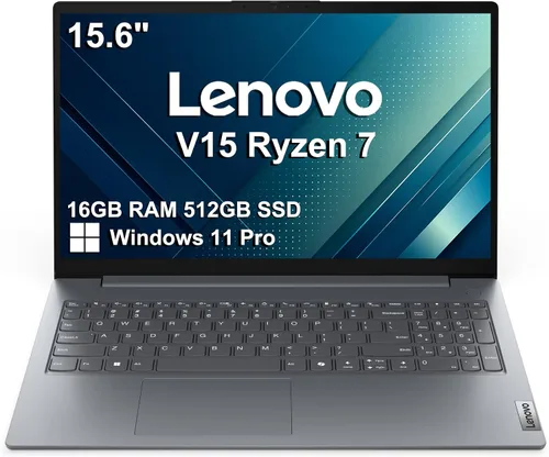 Vista 11 de Lenovo Laptop V15, AMD Ryzen 3 7320U, DDR5 de 16 GB, SSD de 512 GB, Windows