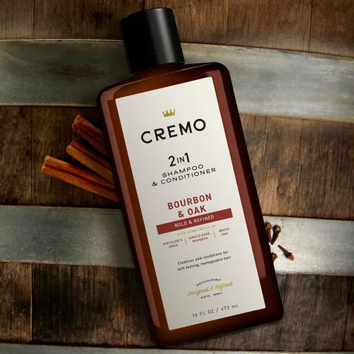 Vista 5 de Cremo Bourbon & Oak Barber Grade Champú y acondicionador 2 en 1, 16 onzas líquidas (paquete de 2) - Una sofisticada mezcla de especias