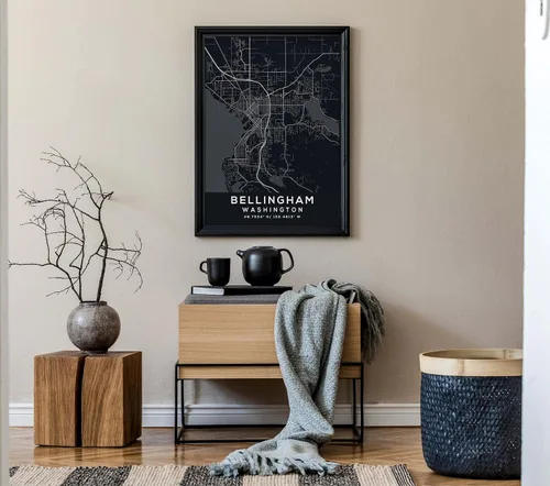 Vista 7 de Map of Bellingham, Washington, Evening (8x10)