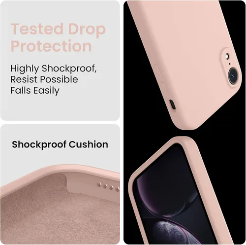 Vista 5 de FireNova Funda diseñada para iPhone XR, de silicona mejorada [borde recto] y [protección de cámara] con forro de microfibra suave antiarañazos, 6.1
