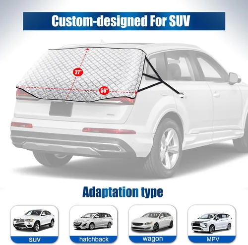 Vista 2 de IC ICLOVER Cubierta Trasera para Parabrisas de SUV, Protección de 4 Capas, Cubreventanas Traseros para Nieve, Protector para Reducir el Raspado