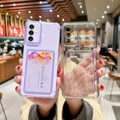 Vista 3 de Tuokiou Funda para Samsung Galaxy A14 5G, Fundas Protectoras Transparentes con Ranura para Tarjetas, Funda Cartera de TPU Suave Ajustada Resistente