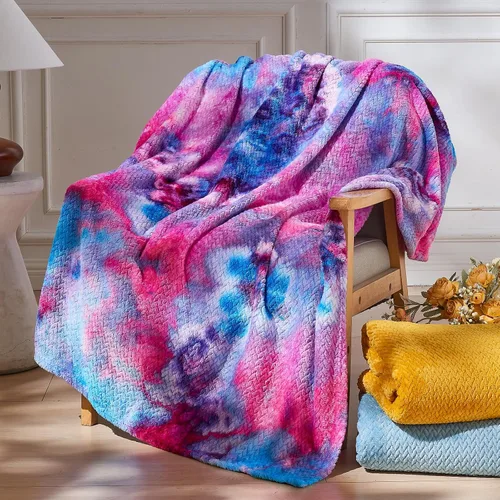 Vista 26 de NEWCOSPLAY Manta de Tiro Súper Suave Aqua Franela Sedosa Premium Fleece con Patrón de Hojas Ligera Manta de Cama para Uso en Todas las Estaciones