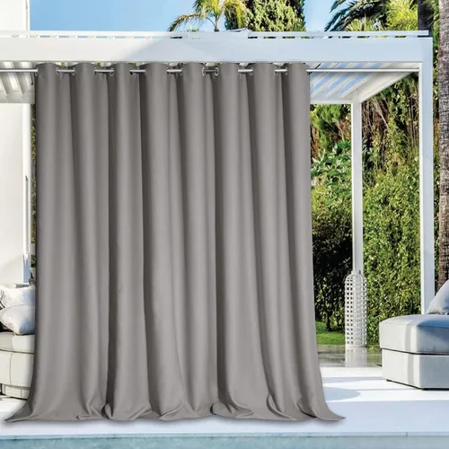 Vista 11 de NICETOWN Cortina para Exteriores para Patio Impermeable de 84 Pulgadas de Ancho, Aislamiento Térmico con Ojales Antioxidantes Bloqueo UV Cortina