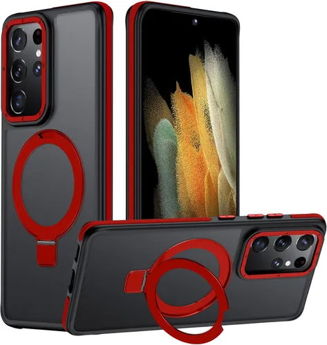 Vista 43 de Funda para Samsung Galaxy S24 Plus, soporte de anillo magnético ajustable [compatible con Magsafe], [protección a prueba de golpes de grado militar]