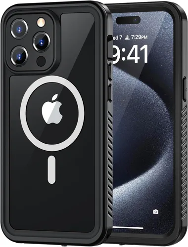 Vista 13 de Lanhiem Funda para iPhone 14, impermeable IP68 a prueba de polvo con protector de pantalla integrado, resistente a prueba de golpes de cuerpo Negro