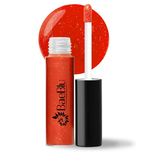 Vista 7 de BaeBlu Brillo de labios vegano orgánico, ingredientes hidratantes no tóxicos 100% naturales, ¿vino no?