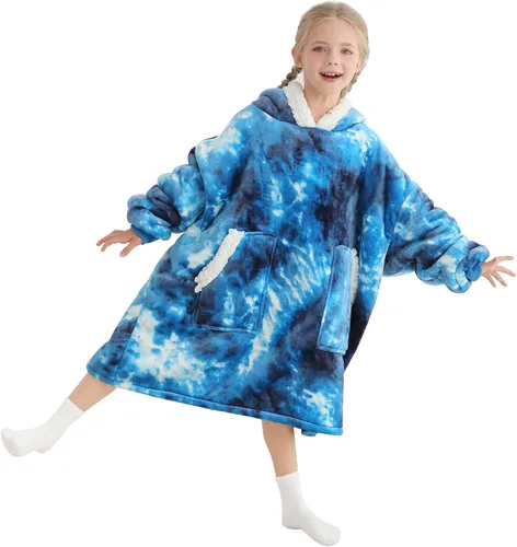 Vista 24 de Kipswiza Manta Ponible con Capucha para Mujeres y Hombres, Sudadera de Mantas con Capucha de Sherpa Suave y Acogedora Extragrande como Regalos