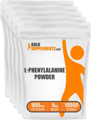Vista 7 de BulkSupplements. com L-fenilalanina en polvo - suplemento de fenilalanina, L-fenilalanina 500 mg - Suplemento de aminoácidos, sin gluten, 500 mg por