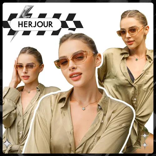 Vista 2 de Gafas de sol de ojo de gato para mujer, estilo retro de los años 90, a la moda, Y2K, clásica, vintage, rectangular, gafas de sol para mujer AR82155